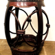 Round pedestal table in iron wood XX century