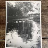Garden and lake photo, ca 1960