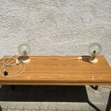 Pair 2pcs Vintage GDR AKA Electric Table Night Lamp Mid-Century 70s