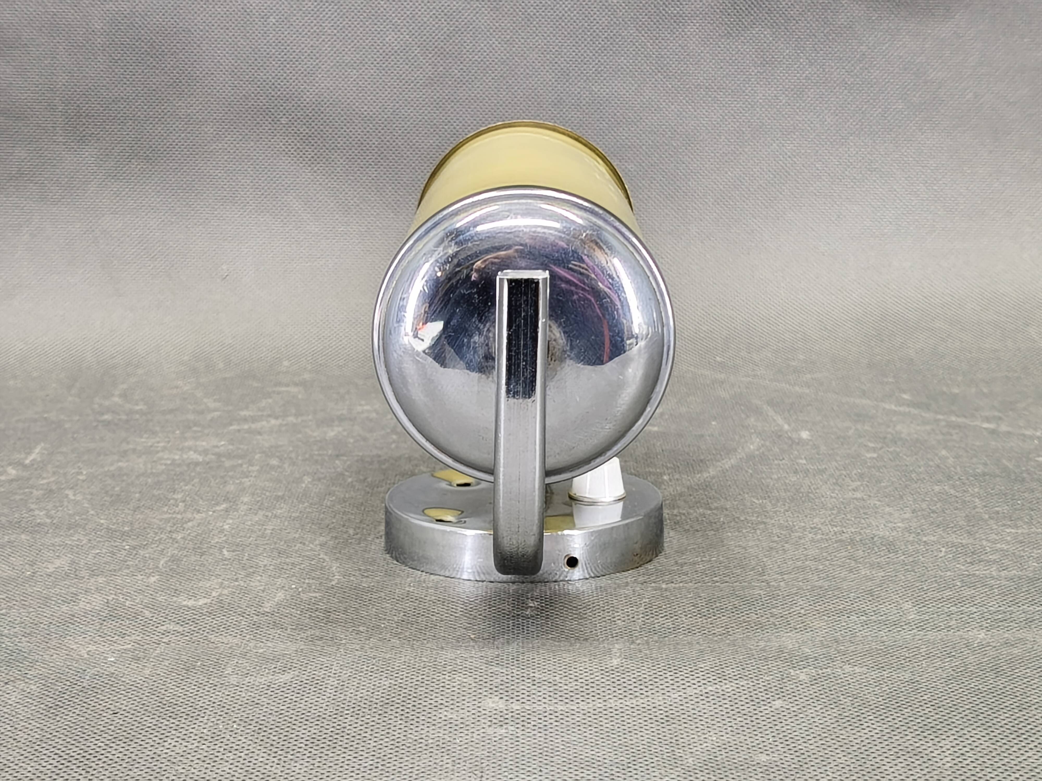 Czech Art Deco Opaline Glass Wall Light, 1930s