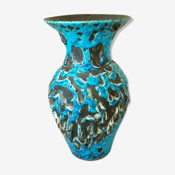 Vase en ceramique Vallauris fat lava ecume de mer annees 60' vintage