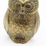 Ancient brass owl statue