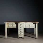 Table industrielle vintage en sapin et orme, Italie XXe siècle