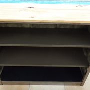 Industrial low metal furniture goes everywhere with wood top