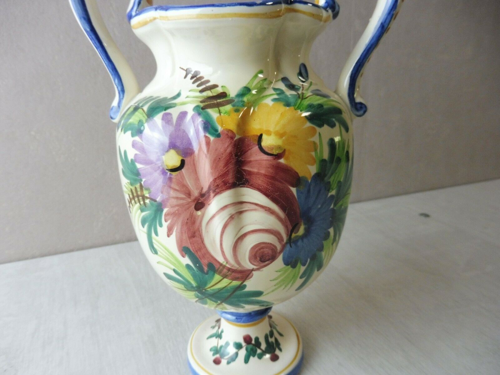 Ancient vase amphora, decoration flowers, ceramic, from St Clement