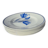 6 semi-deep earthenware plates from Moulin des loups model Simone, diameter 22 cm