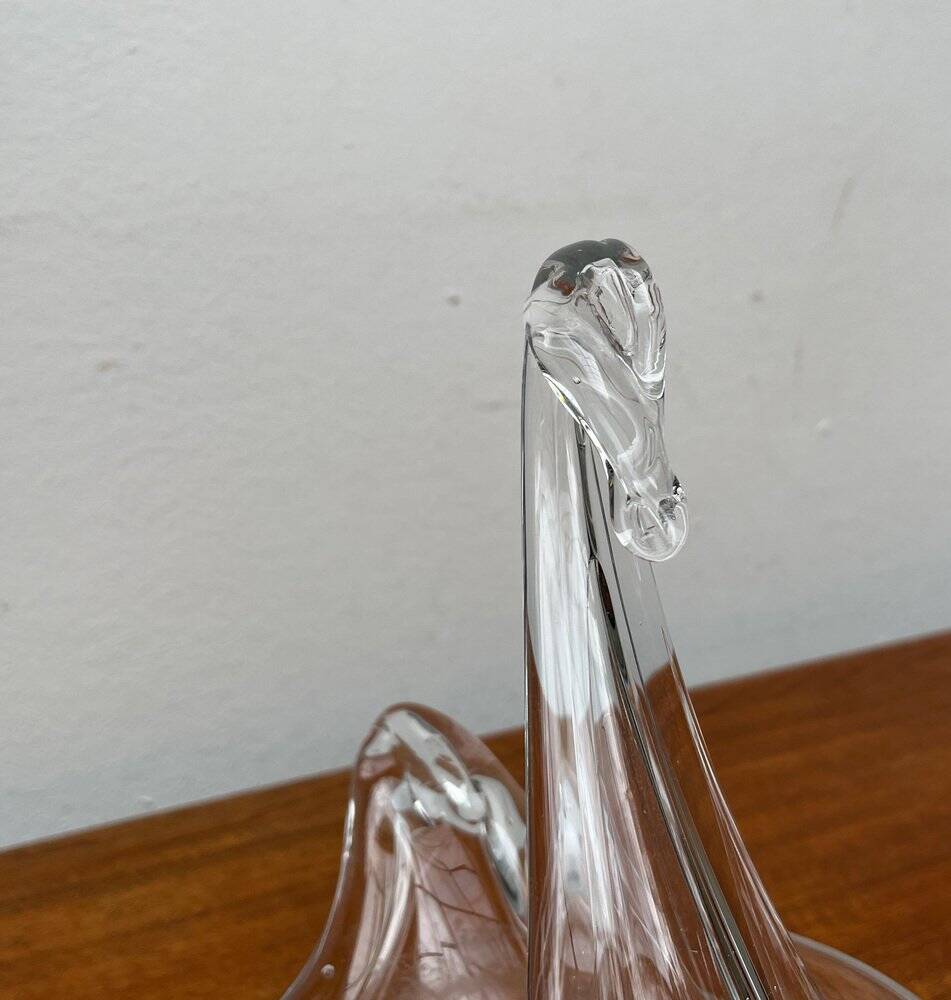 Vintage Glass Swan-Shaped Vase