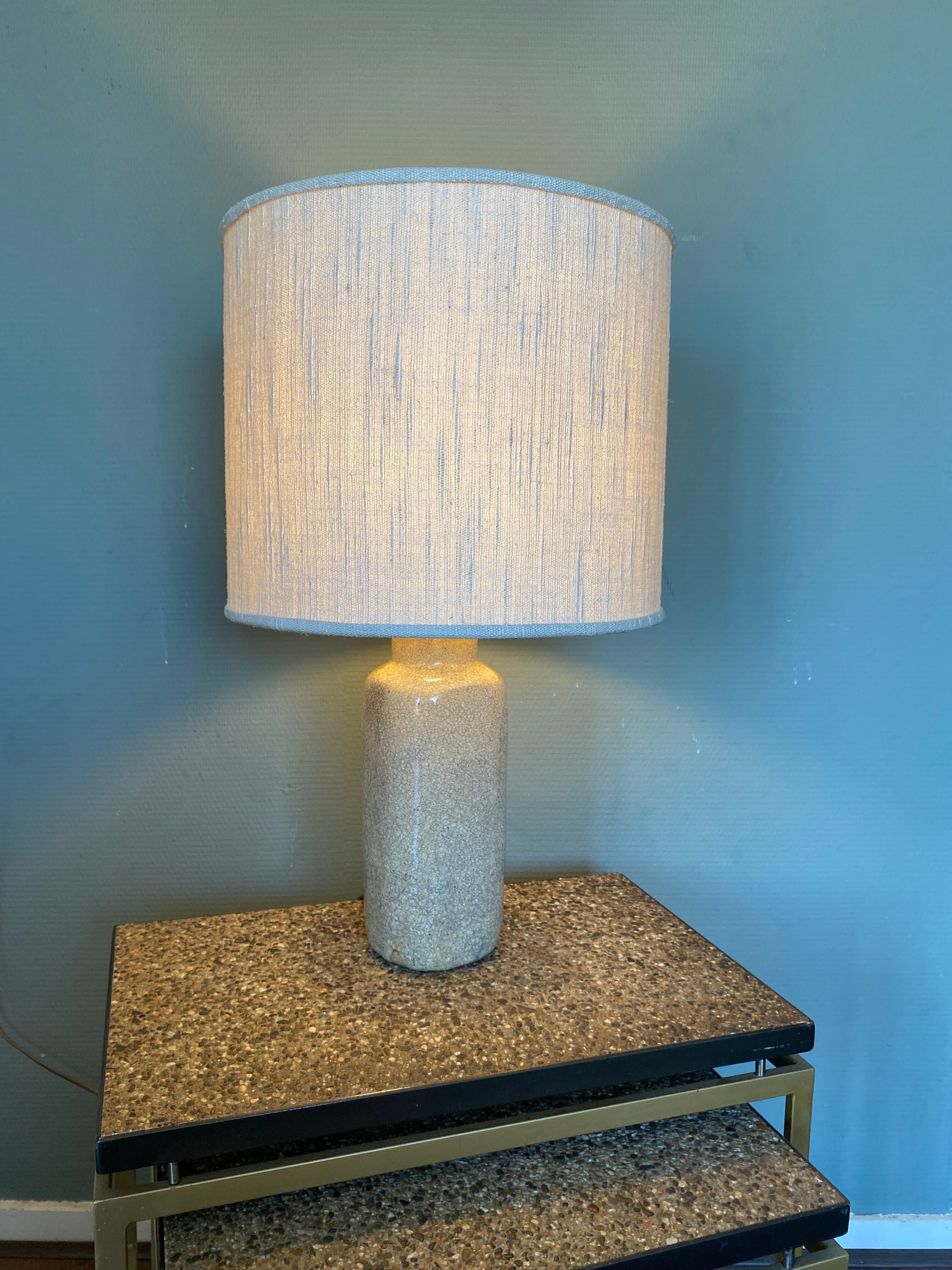 Vintage Earthenware Craquelé Mid-Century Table lamp by Pieter Groeneveldt, 1950s