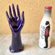 Vase baguier hand soliflore ceramic enamelled vintage 70s