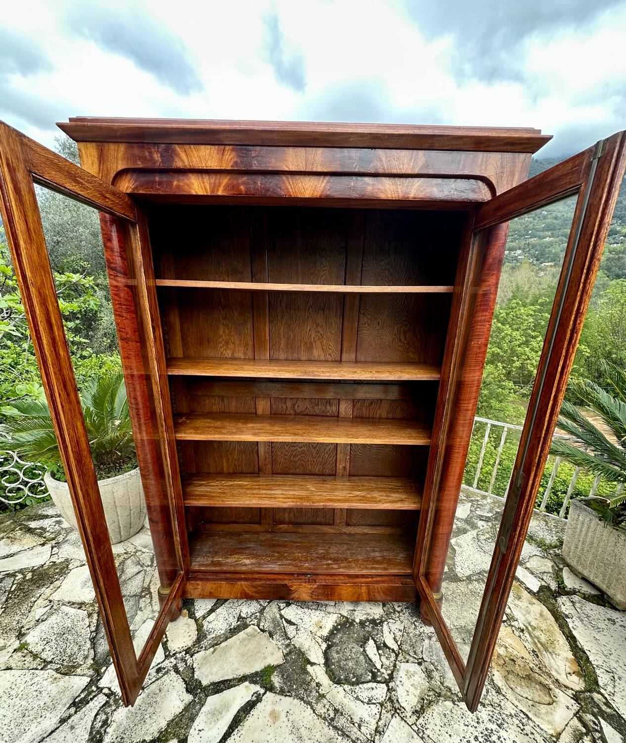 Empire Style Mahogany Display Cabinet/Bookcase, 19th Century