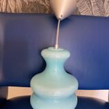 Vintage pendant lamp in blue opaline