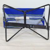 Vintage 190s folding camping stool with clutch