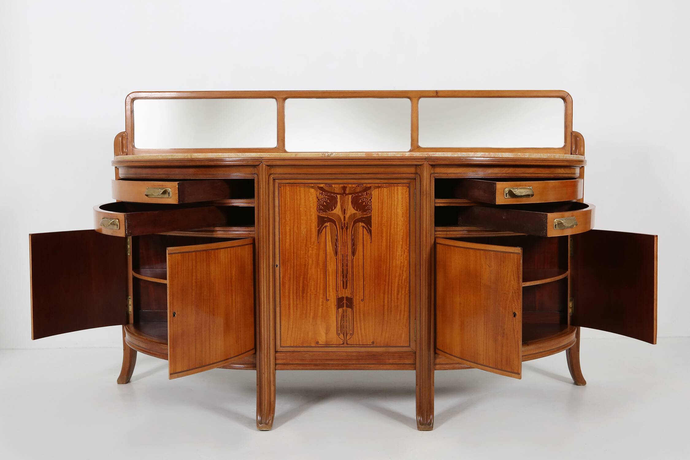Exceptional hemisphere Art Nouveau Sideboard by Maurice Dufrene, France 1911