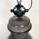 Dark grey enamel industrial factory lamp from elektrosvit, 1960s