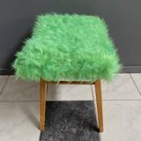 Tabouret de pied vert moelleux des années 60