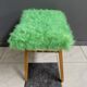 Green fluffy foot stool 1960s