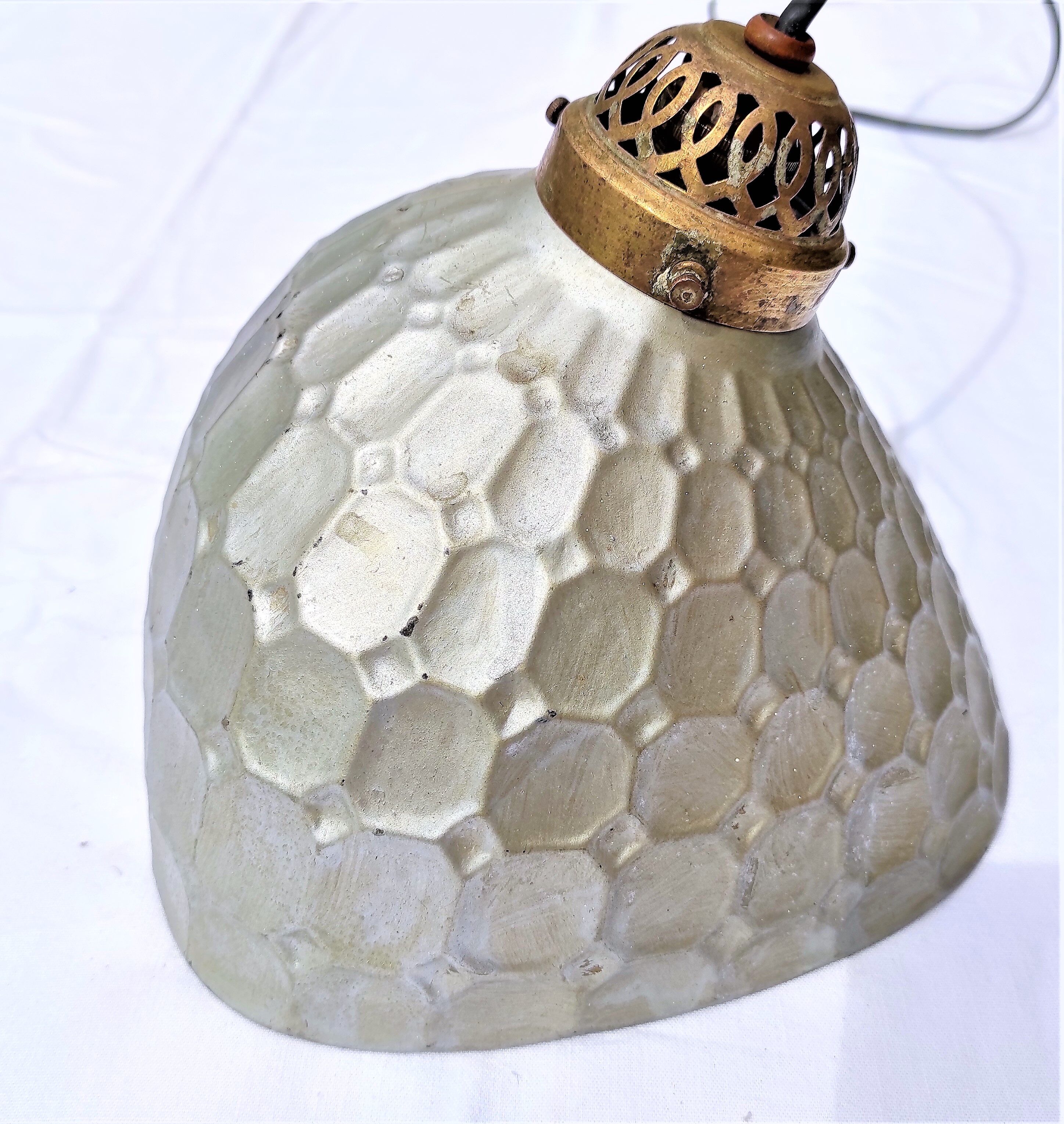 Holophane pendant lamp in mercurized glass from the 30s