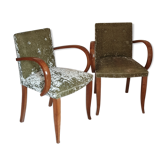 Pair of green bridge chairs
