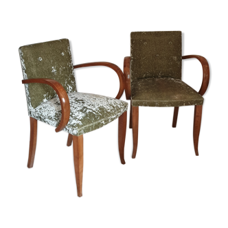 Pair of green bridge chairs