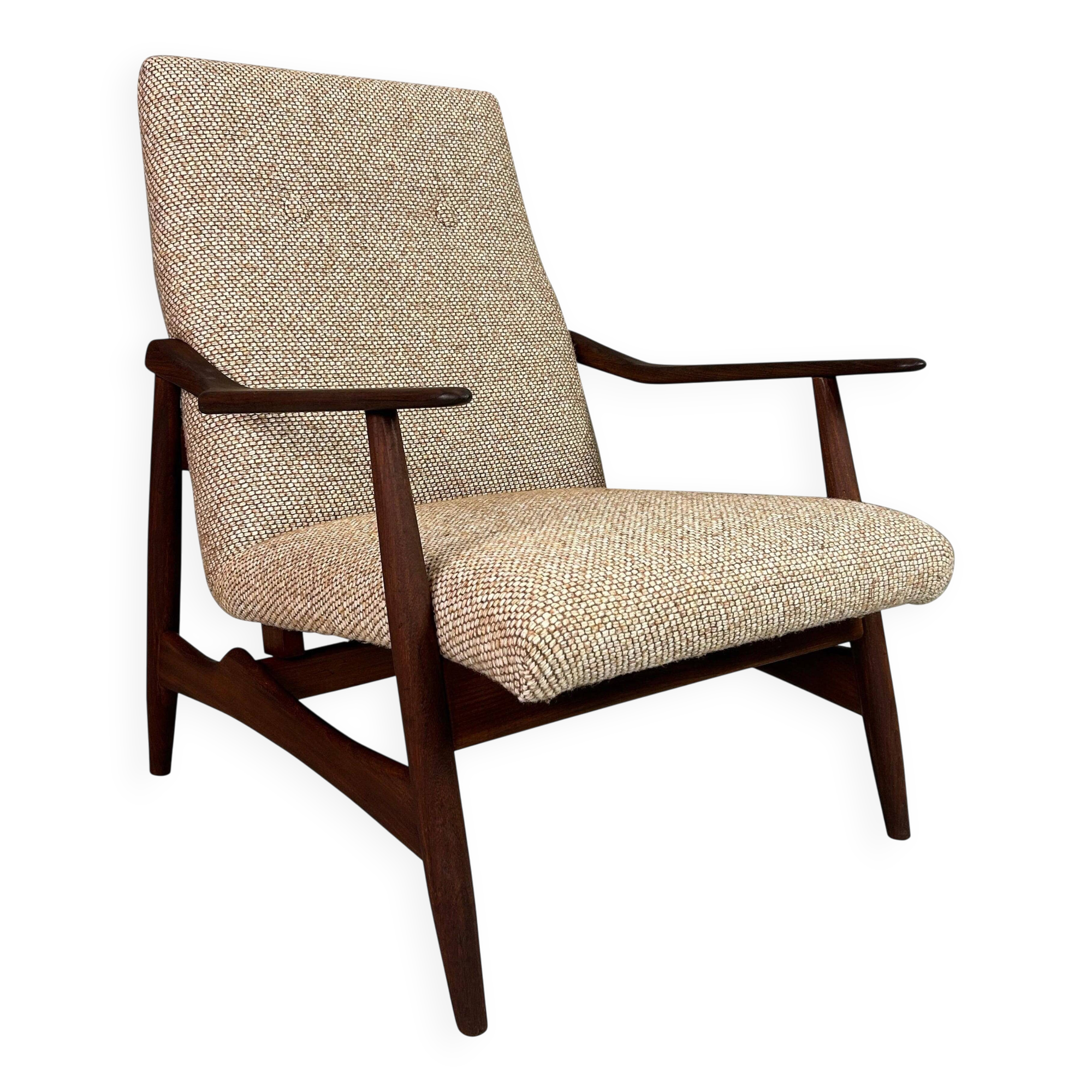 Danish teak armchair newly upholstered, 1960s