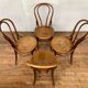 Series of 4 old bistro chairs in curved wood Stamp FISCHEL