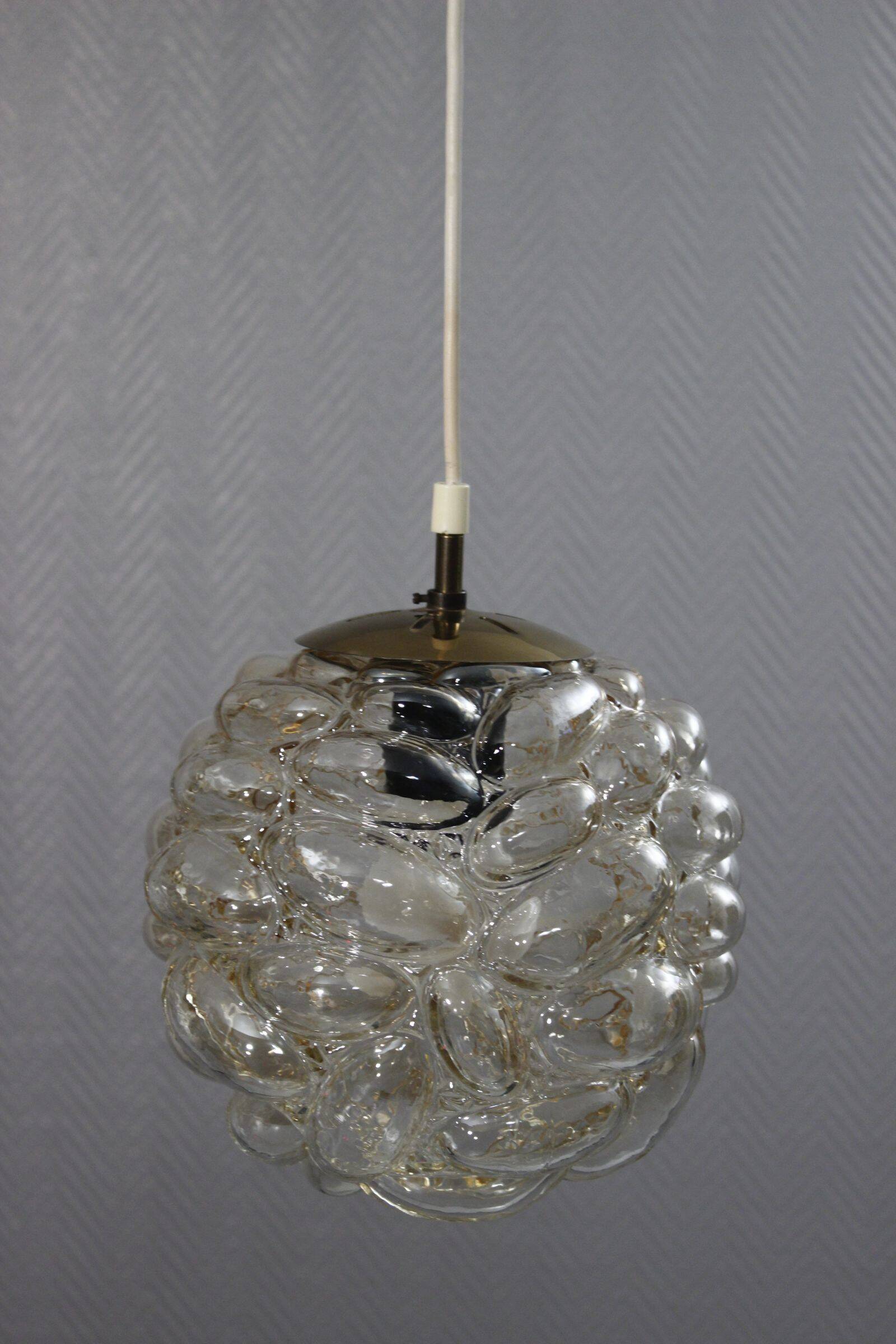 Bubble glass pendant light by Helena Tynell, Limburg design, 1960s.