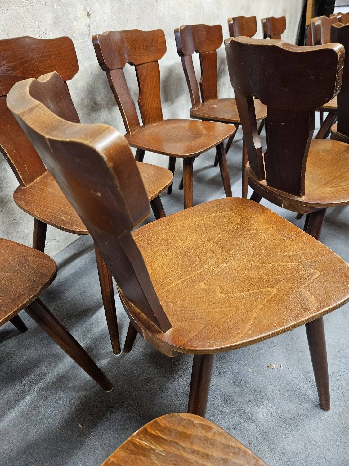 Set of 12 vintage bistro chairs 1960