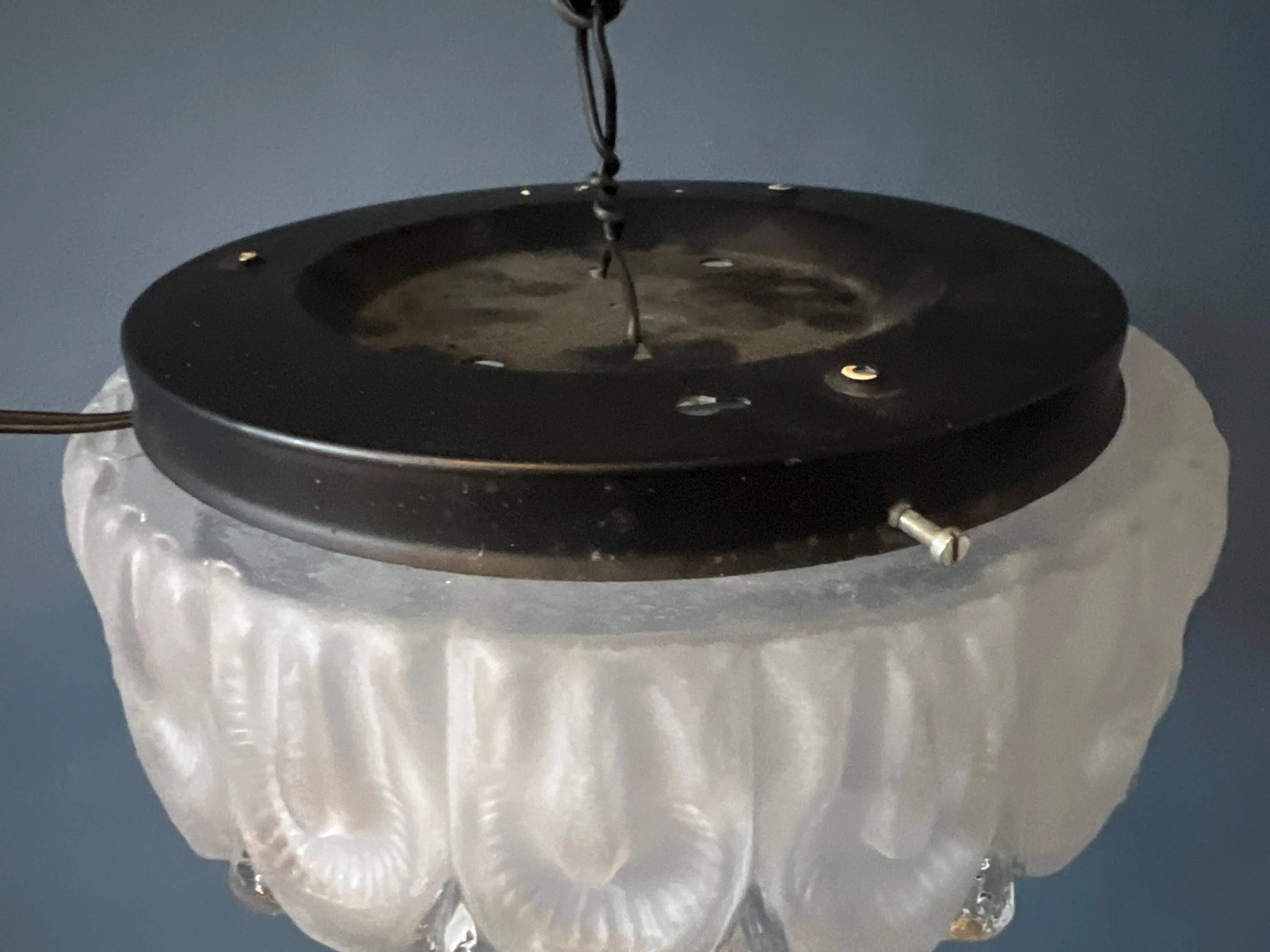 Vintage mid-century decorative ceiling light in thick glass.