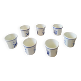 Vintage Porcelain Dinner Set 7 Small Cups with Horseman and Lasso Motif