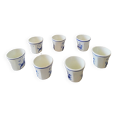 Vintage Porcelain Dinner Set 7 Small Cups with Horseman and Lasso Motif