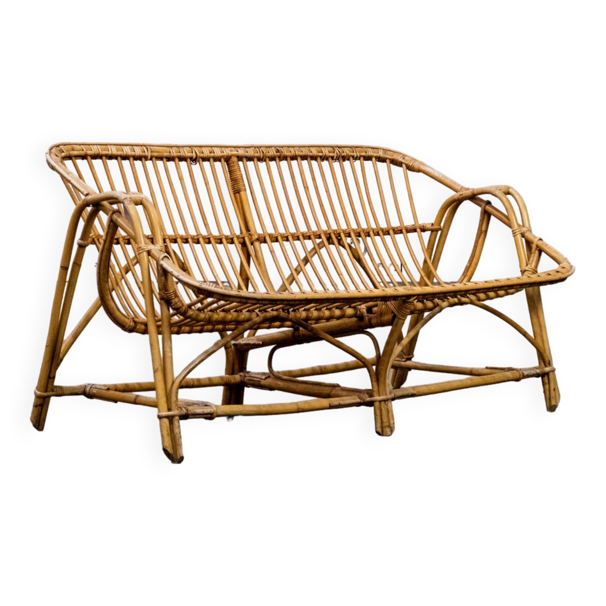 Rattan bench