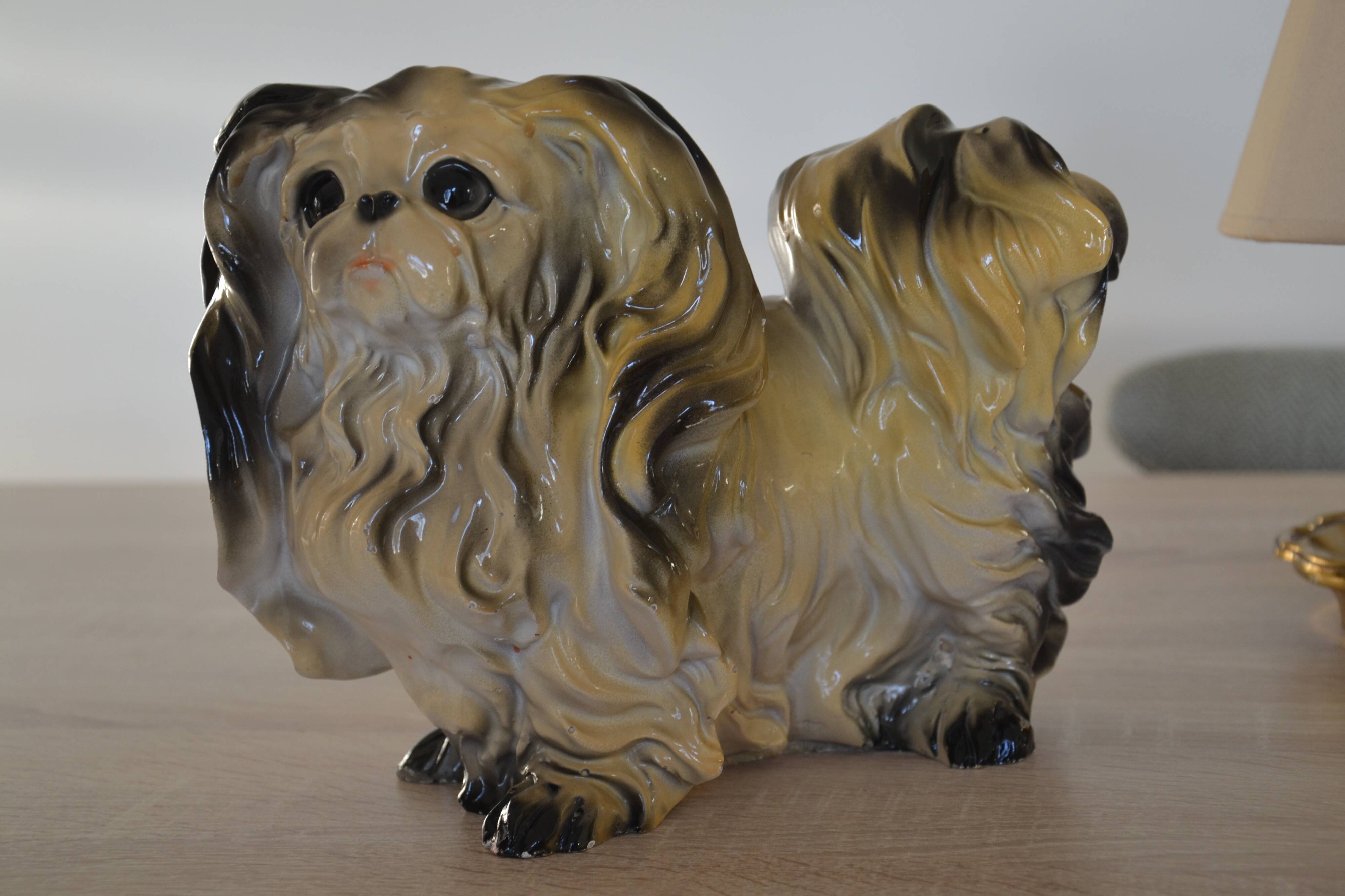 Ceramic dog sculpture from the 1940s-50s.