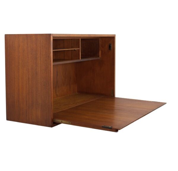 1960 teak wall desk, vintage secretary