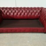 Sofa chesterfield convertible red leather