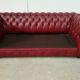 Sofa chesterfield convertible red leather