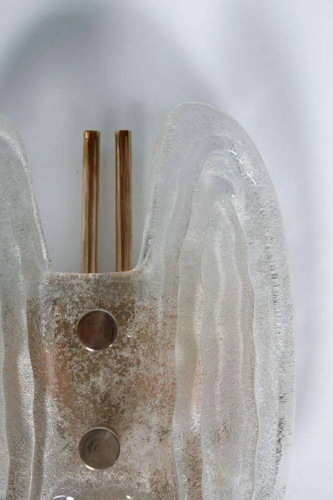 Space Age wall light in glass by Hillebrand, brass and glass.