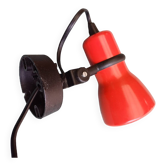 70's red lacquered metal wall spotlight