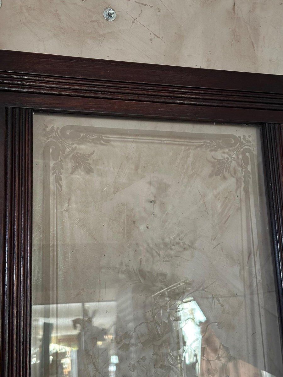 Etched glass door, 1890s