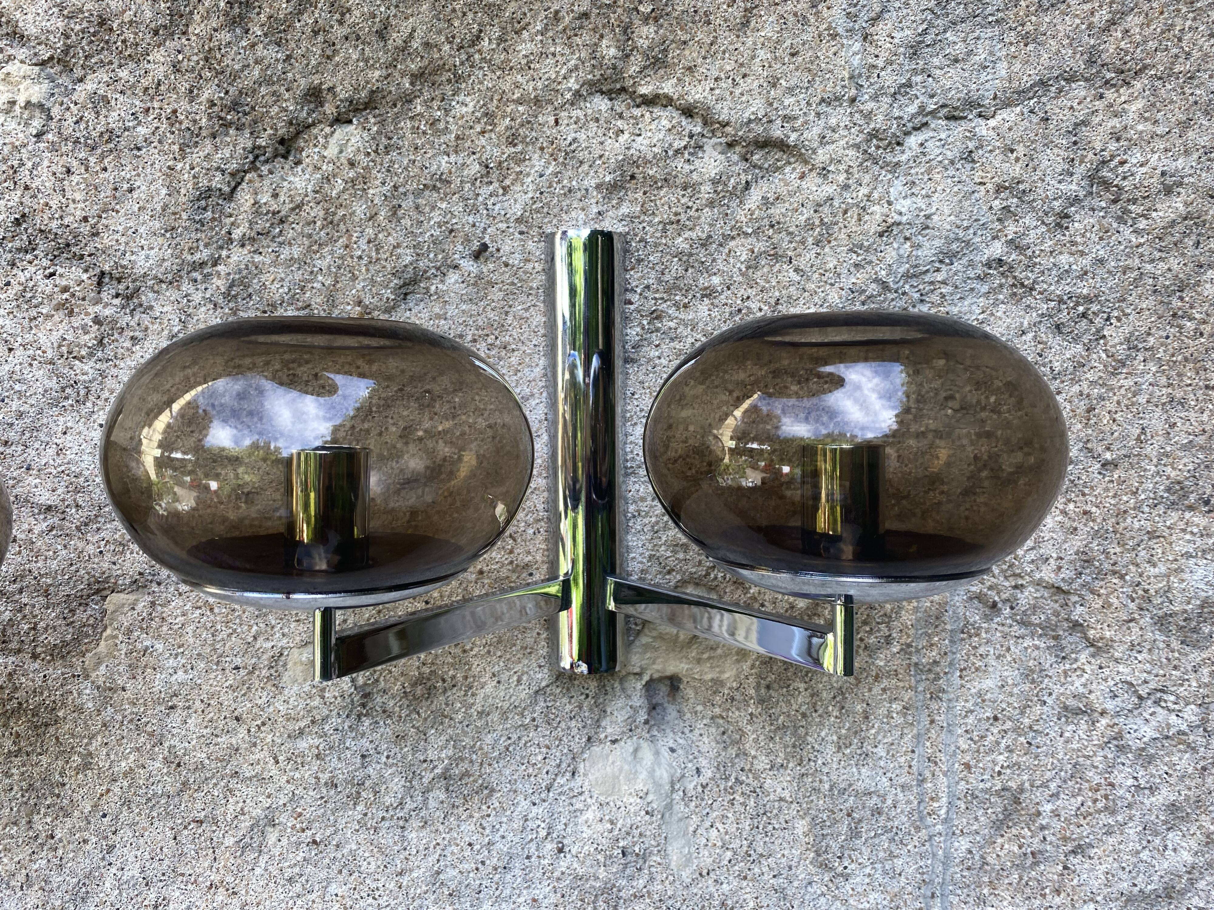 Pair of Amilux space age wall lights, 1970s