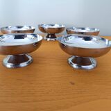 Set of stainless steel ice cream cups