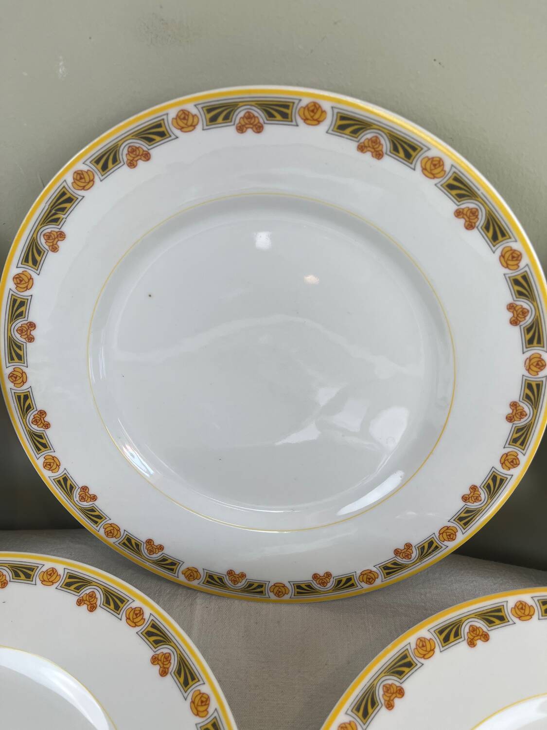 8 art deco dinner plates