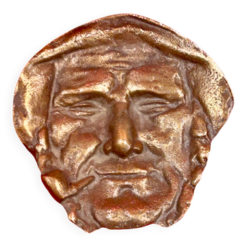Bronze ashtray with a pipe-smoking sailor, Correspondant 1977
