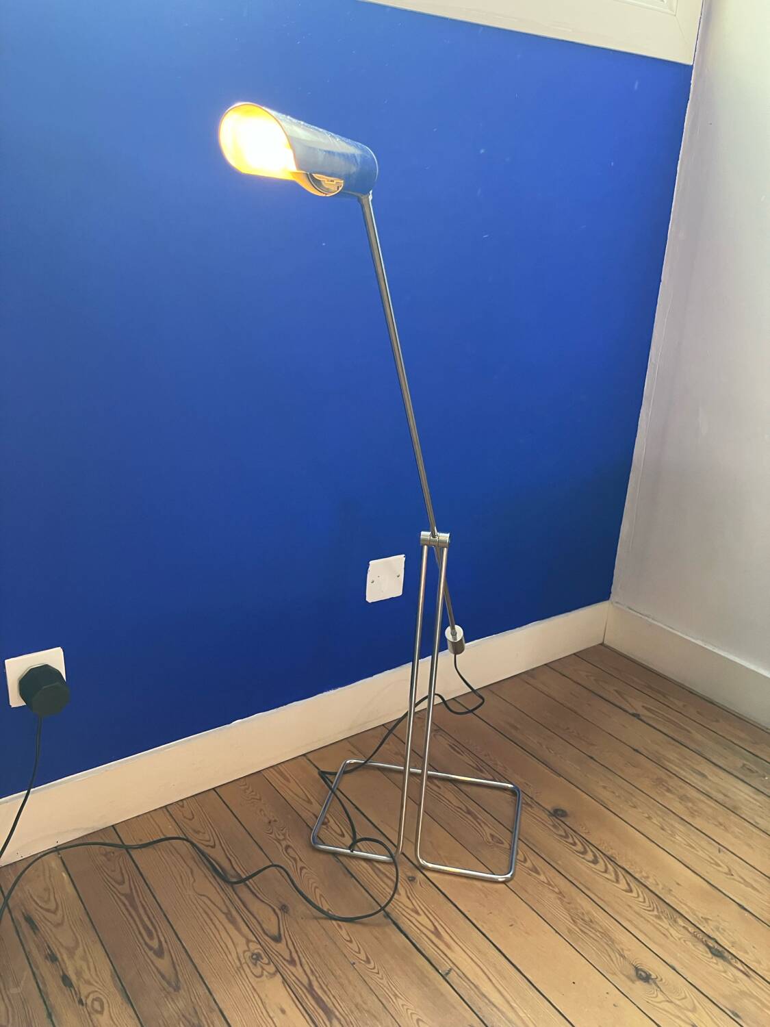 Vintage counterweight floor lamp by Abo Randers, Denmark 1970s.