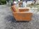 1960s brown faux leather armchair