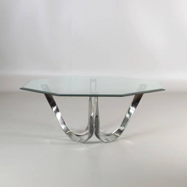 Table basse verre et chrome de Roger Spunger pour Dunbar 1960 US
