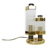 Lampe de table Bakalowits & Söhne de style Régence en laiton et tubes en cristal. Années 80