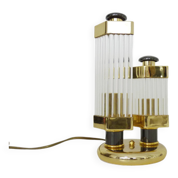 Bakalowits & Söhne Regency style table lamp in brass and crystal tubes. 80 years