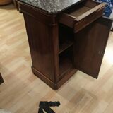 Rolling bedside 4 faces in walnut period Restoration