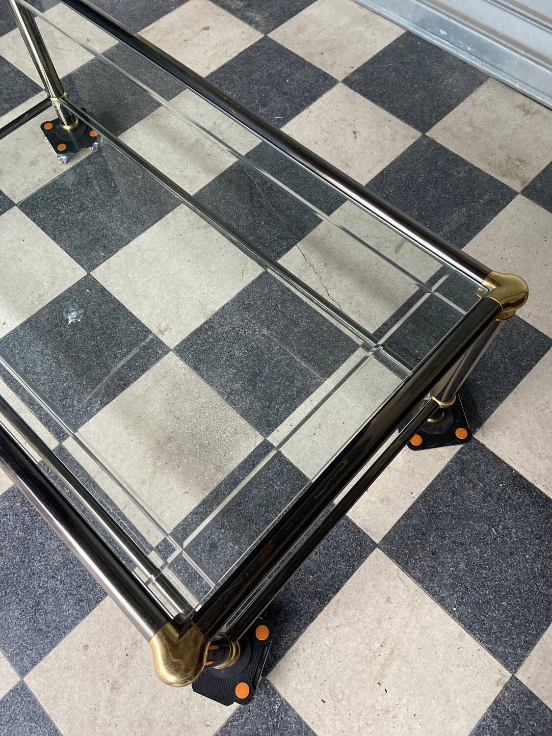 Vintage glass coffee table