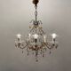 Pink Murano Glass Crystal Beaded Chandelier 1960’s